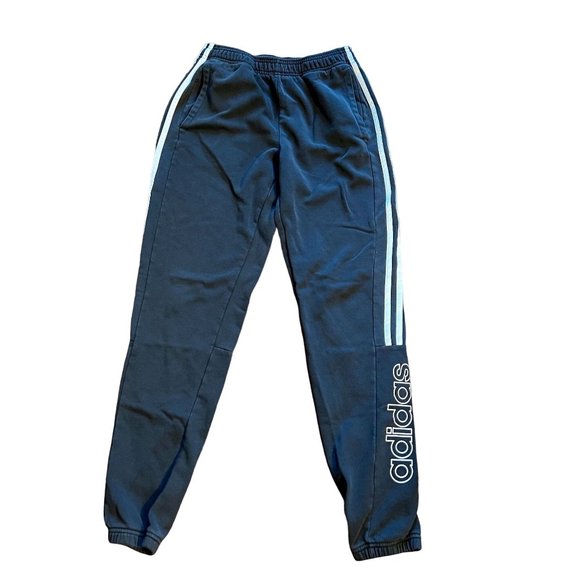Adidas Pants - Adidas Black White Side Stripe Elastic Waist Sweatpants Women's Size Small S